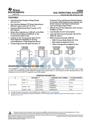 P82B96DGKRG4 datasheet - DUAL BIDIRECTIONAL BUS BUFFER