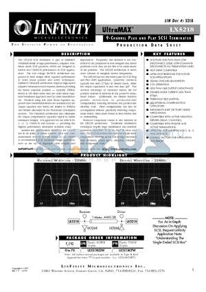 LX5218 datasheet - 9-CHANNEL PLUG AND PLAY SCS I TERMINATOR