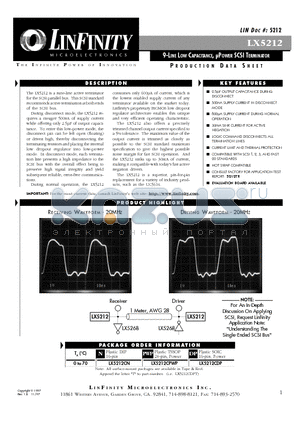 LX5212CDP datasheet - 9-LINE LOW CAPACITANCE, lPOWER SCSI TERMINATOR