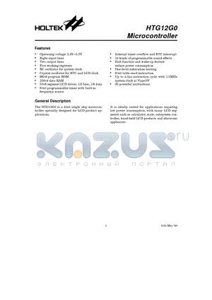 HTG12G0 datasheet - Microcontroller