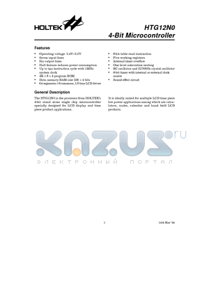 HTG12N0 datasheet - 4-Bit Microcontroller