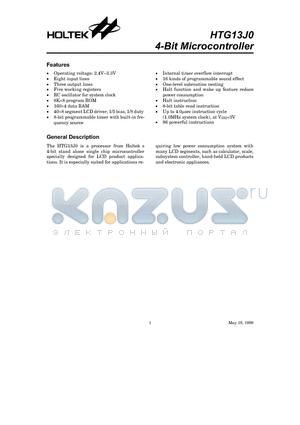 HTG13J0 datasheet - 4-Bit Microcontroller