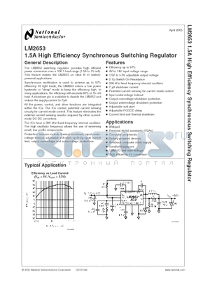 LM2653 datasheet - 1.5A High Efficiency Synchronous Switching Regulator