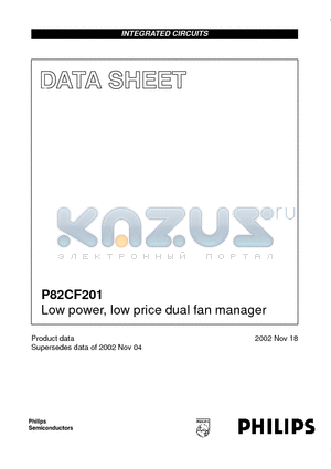 P82CF201BDH datasheet - Low power, low price dual fan manager