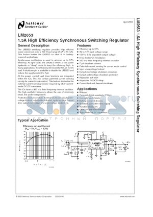 LM2653_05 datasheet - 1.5A High Efficiency Synchronous Switching Regulator