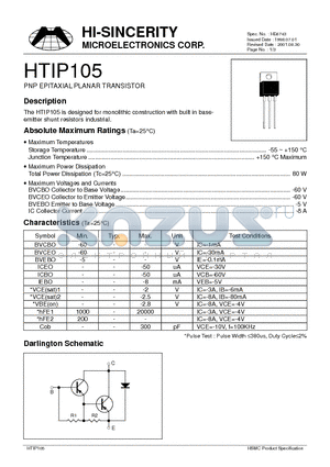 HTIP105 datasheet - PNP EPITAXIAL PLANAR TRANSISTOR