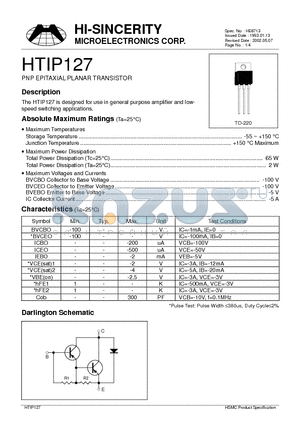 HTIP127 datasheet - PNP EPITAXIAL PLANAR TRANSISTOR