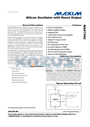 MAX7382CMVT datasheet - Silicon Oscillator with Reset Output