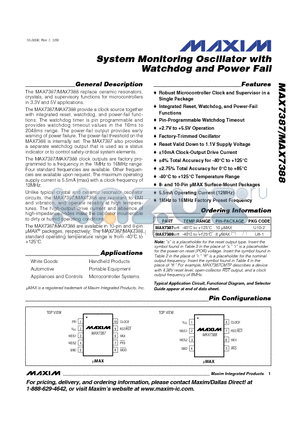 MAX7387_06 datasheet - System Monitoring Oscillator with Watchdog and Power Fail