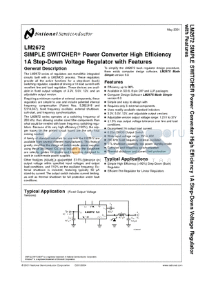 LM2672_01 datasheet - SIMPLE SWITCHER^ Power Converter High Efficiency 1A Step-Down Voltage Regulator with Features