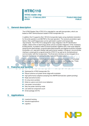 HTRC110 datasheet - HITAG reader chip