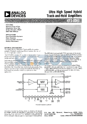 HTS-0010 datasheet - Ultra High Speed Hybird Track-and Hold Amplifiers