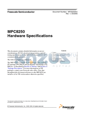 MPC8250_05 datasheet - Hardware Specifications