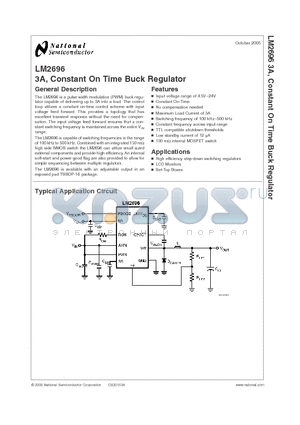 LM2696MXAX datasheet - 3A, Constant On Time Buck Regulator