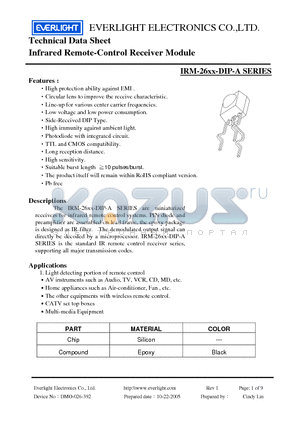 IRM-2638-DIP-A datasheet - Infrared Remote-Control Receiver Module