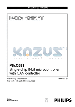 P83C591VFB datasheet - Single-chip 8-bit microcontroller with CAN controller