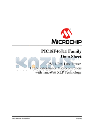 PIC18F24J11 datasheet - 28/44-Pin, Low-Power, High-Performance USB Microcontrollers with nanoWatt XLP Technology