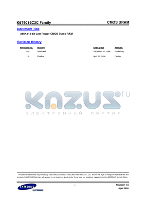 K6T4016C3C datasheet - CMOS SRAM