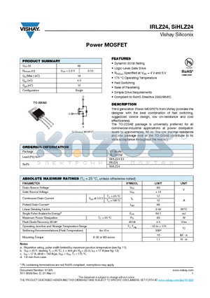 IRLZ24_11 datasheet - Power MOSFET