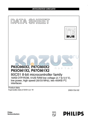 P83C660X2 datasheet - 80C51 8-bit microcontroller family