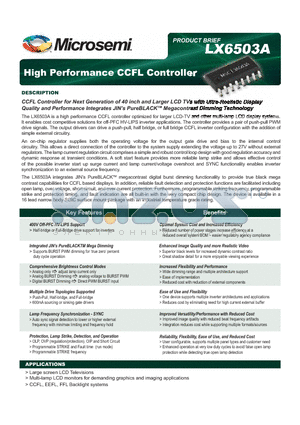 LX6503A datasheet - High Performance CCFL Controller
