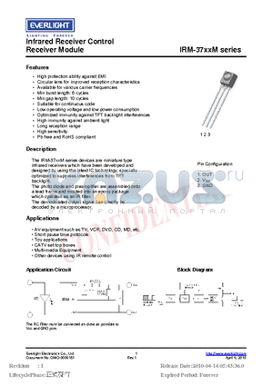 IRM-3736M datasheet - Infrared Receiver Control