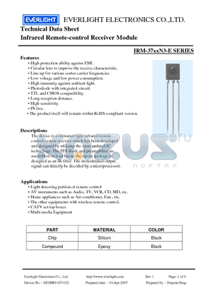 IRM-3756N3-E datasheet - Infrared Remote-control Receiver Module