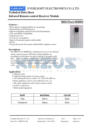 IRM-3756A datasheet - Infrared Remote-control Receiver Module