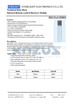 IRM-3756T datasheet - Infrared Remote-control Receiver Module