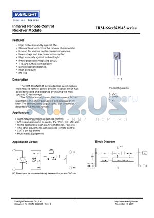 IRM-6638N3S45 datasheet - Infrared Remote Control