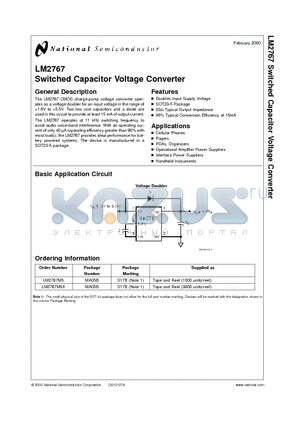 LM2767M5X datasheet - Switched Capacitor Voltage Converter