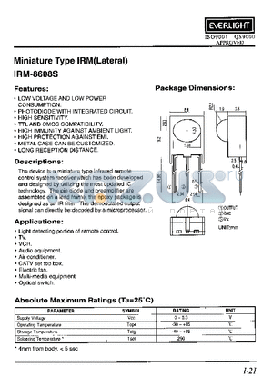 IRM-8608S datasheet - Miniature Type IRM(Lateral)
