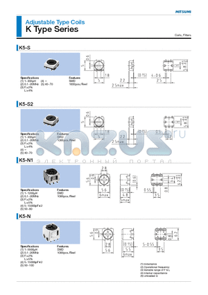 K7-J5 datasheet - Adjustable Type Coils