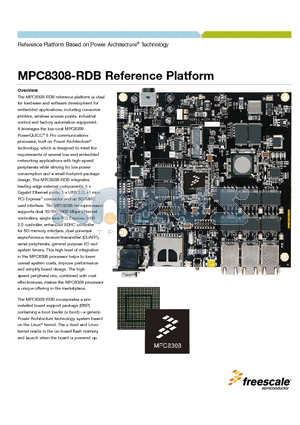 MPC8308-RDB datasheet - MPC8308 PowerQUICC II Pro processor up