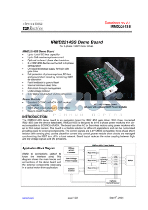 IRMD2214SS datasheet - For 3-phase / 380V motor drives