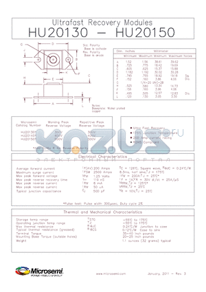 HU20140 datasheet - Ultrafast Recovery Modules