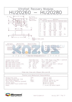 HU20260_11 datasheet - Ultrafast Recovery Modules