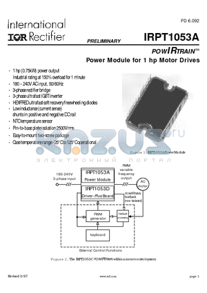 IRPT1053A datasheet - Power Module for 1 hp Motor Drives