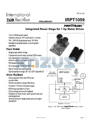 IRPT1059A datasheet - Integrated Power Stage for 1hp Motor Drives