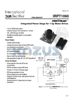 IRPT1060E datasheet - Integrated Power Stage for 1 hp Motor Drives