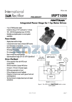 IRPT1059E datasheet - Integrated Power Stage for 1hp Motor Drives