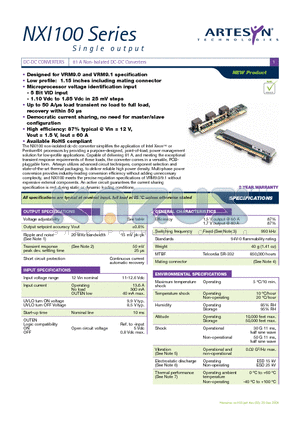 NXI100-12P1V8CY datasheet - 81 A Non-Isolated DC-DC Converters