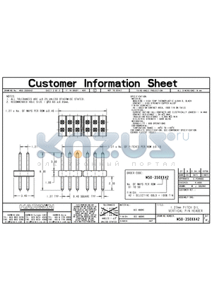 M50-3505042 datasheet - 1.27 mm PITCH DIL VERTICAL PIN HEADER