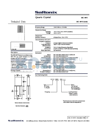 NYP041-12 datasheet - Quartz Crystal