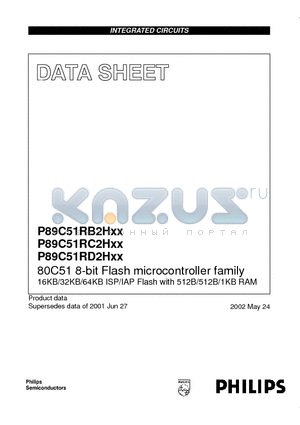 P89C51RC2HBBD datasheet - 80C51 8-bit Flash microcontroller family