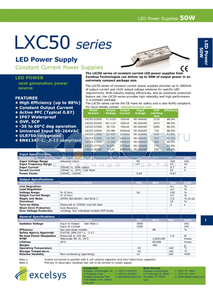 LXC50-2770S datasheet - LED Power Supply