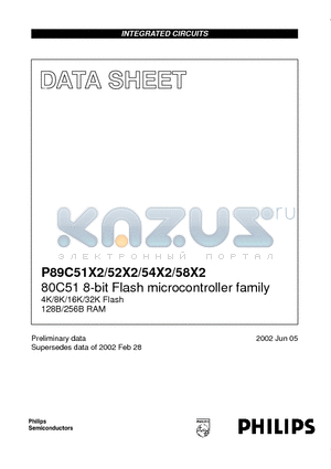 P89C52X2BA datasheet - 80C51 8-bit Flash microcontroller family