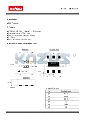 LXES1TBBB2-004 datasheet - ESD Protection