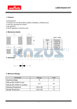 LXES15AAA1-017 datasheet - Bi-directional Protection