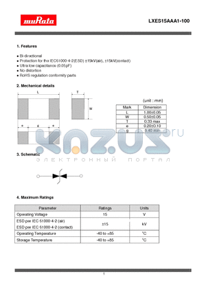 LXES15AAA1-100 datasheet - Bi-directional Protection